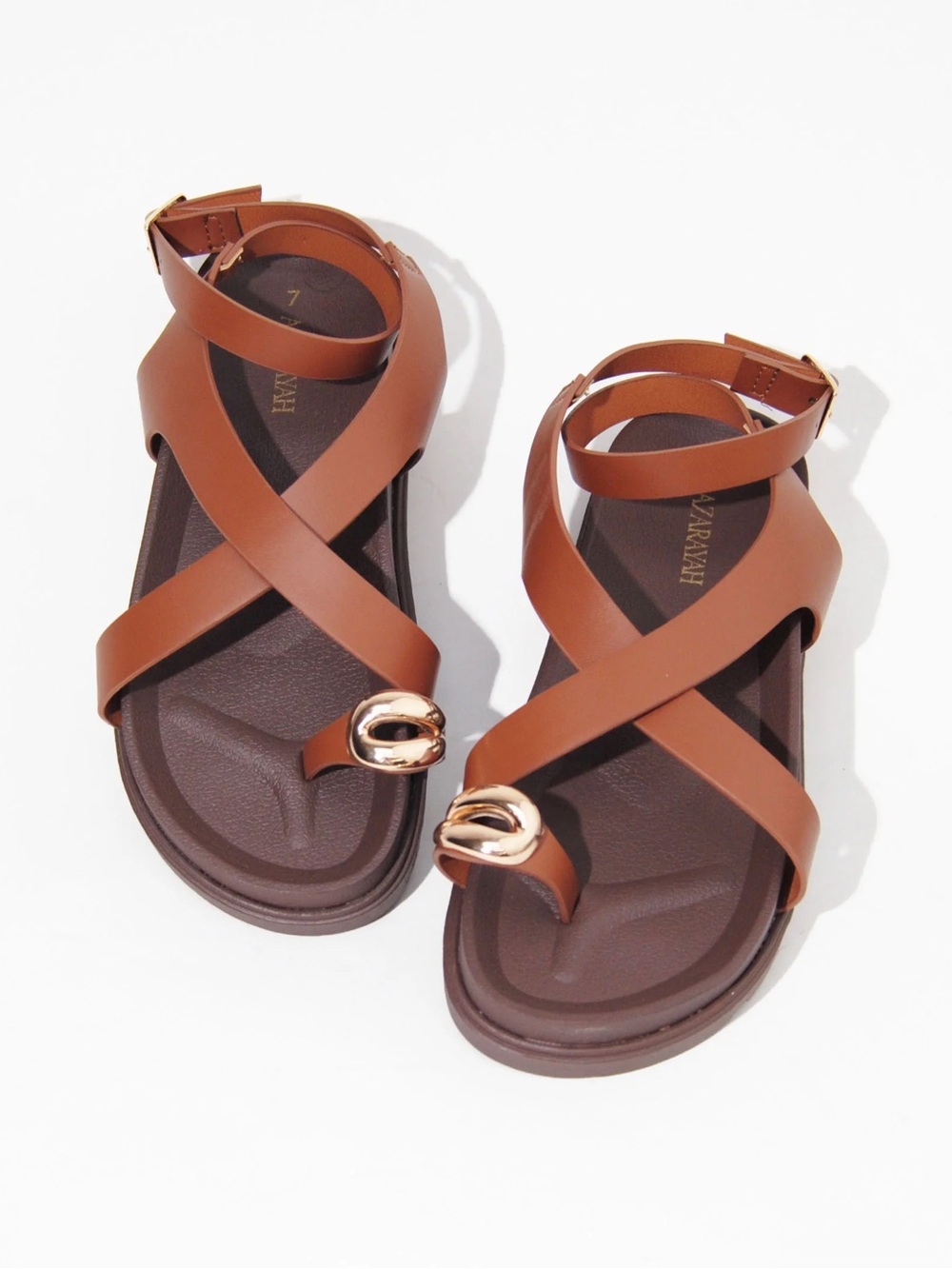 Tan Toe Ring Flat Sandal